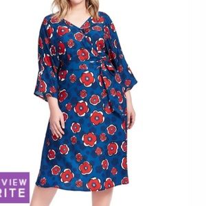 eshakti Dresses - Eshakti Woman Plus floral wrap style dress eshakti Dresses - Eshakti Woman Plus floral wrap style dress